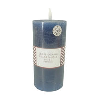 Unscented Blue LED Pillar Candle, 6 in