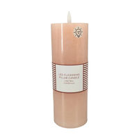 Unscented Pink LED Flickering Pillar Candle, 8 in