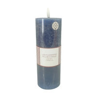 Unscented Blue LED Flickering Pillar Candle, 8 in