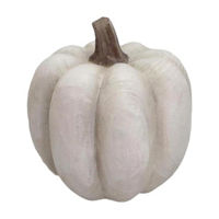 Harvest Wooden Cream Pumpkin Décor, 9 in