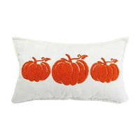 Polyester Pumpkin Lumbar Pillow, 12x20 in