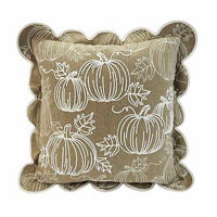 Polyester Scalloped Square Pillow, 18x18 in