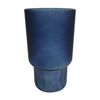 Blue Glass Pillar Vase, 10 in