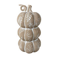 Terracotta Stacked Pumpkin Tabletop Decor, 6x10 in