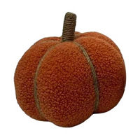 Orange Textured Fabric Pumpkin Decor