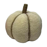 Beige Textured Fabric Pumpkin Decor