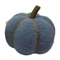 Dusty Blue Textured Fabric Pumpkin Decor