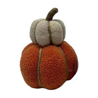 Beige & Orange Stacked Textured Fabric Pumpkin Decor