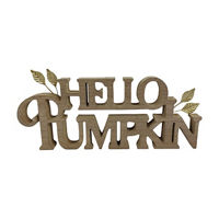 "Hello Pumpkin" Wood Tabletop Sign, 14x6 in
