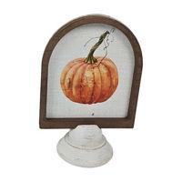 Wooden Tabletop Pumpkin Sign, 4x2x6 in
