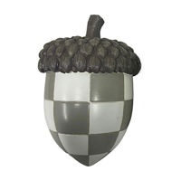 Gray & White Polyresin Acorn Pattern Tabletop Decor,