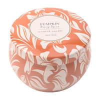 Pumpkin Berry Spice Scented Orange & White Tin Candle, 5 oz