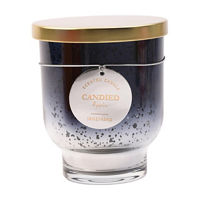 Candied Apple Scented Black, Clear & Gold Glass Candle, 16 oz