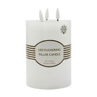 Unscented White LED Wax Pillar Candle, 4x6 in