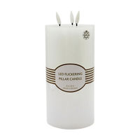 Unscented White LED Wax Pillar Candle, 4x8 in