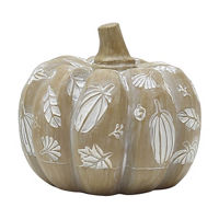 Brown & White Resin Pumpkin Tabletop Decor