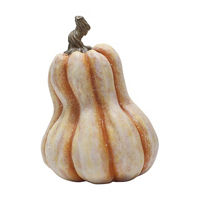 Orange & White Resin Two-Tone Gourd Decor, 9 in