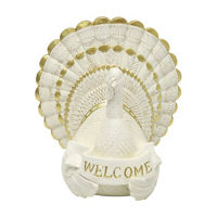 Gold & White Resin Turkey Tabletop Decor