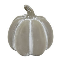 Gray & White Ceramic Pumpkin Tabletop Decor, 6x6