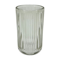 Clear Ribbed Glass Candle Holder, 3x5 in