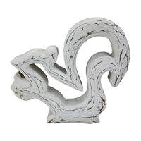 White Wood Squirrel Tabletop Decor, 6x6 in