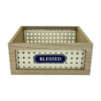 "Blessed" Small Wood & Metal Crate