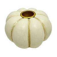 White Ceramic Pumpkin Candle Holder