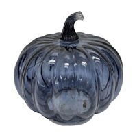 Blue Ombre Glass Pumpkin Decor