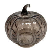 Brown Ombre Glass Pumpkin Decor