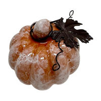 Orange, Black & White Ceramic Mini Pumpkin Decor