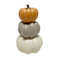Multicolor Polyresin Stacked Pumpkin Decor