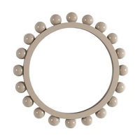 Beige Beaded Edge Round Wall Mirror, 12x12 in