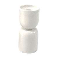 White Ceramic Taper Candle Holder, 5 in