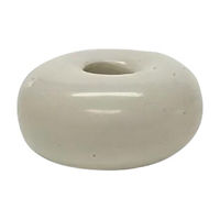 White Ceramic Donut Taper Candle Holder