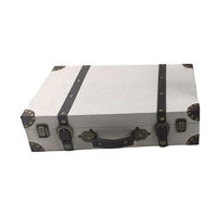 Summer Off-White MDF and Iron Large Decorative Suitcase, 16x10x4 in