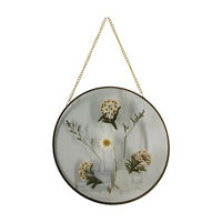 Summer Gold Glass Hanging Dried Flower Ornament, 10 in