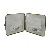 Summer Gold Glass Double-Sided Photo Frame, 4.5 in x 4.5 in