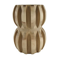 Summer Tung Wood Carved Double-Gourd Vase, 6.5 in