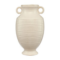 Cream Ribbed Vase, 11 in