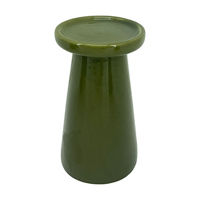 Fall Harvest Green Ceramic Pillar Candleholder, 7 in