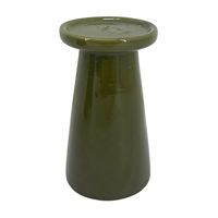 Fall Harvest Green Ceramic Pillar Candleholder, 6 in