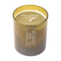 Green Ginger Sandalwood Scented Glass Candle, 8 oz