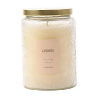 Cashmere Scented Clear Glass Jar Candle with Metal