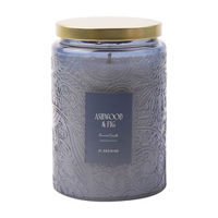 Ashwood Fig Scented Blue Glass Jar Candle with
