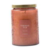 Pomegranate Sugar Scented Pink Glass Jar Candle with