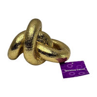 Medium Abstract Gold Resin Knot Tabletop Sculpture