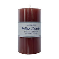 Red Ribbed Pillar Candle, 4 in