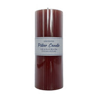 Red Ribbed Pillar Candle, 6 in