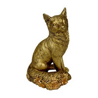 Gold-Tone Resin Decorative Fox Figurine