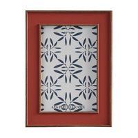 Orange Photo Frame with Blue Patterned Mat, 4x6